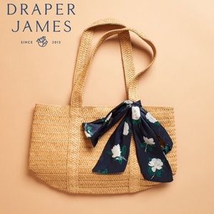 Draper James Straw Bag with Floral Scarf